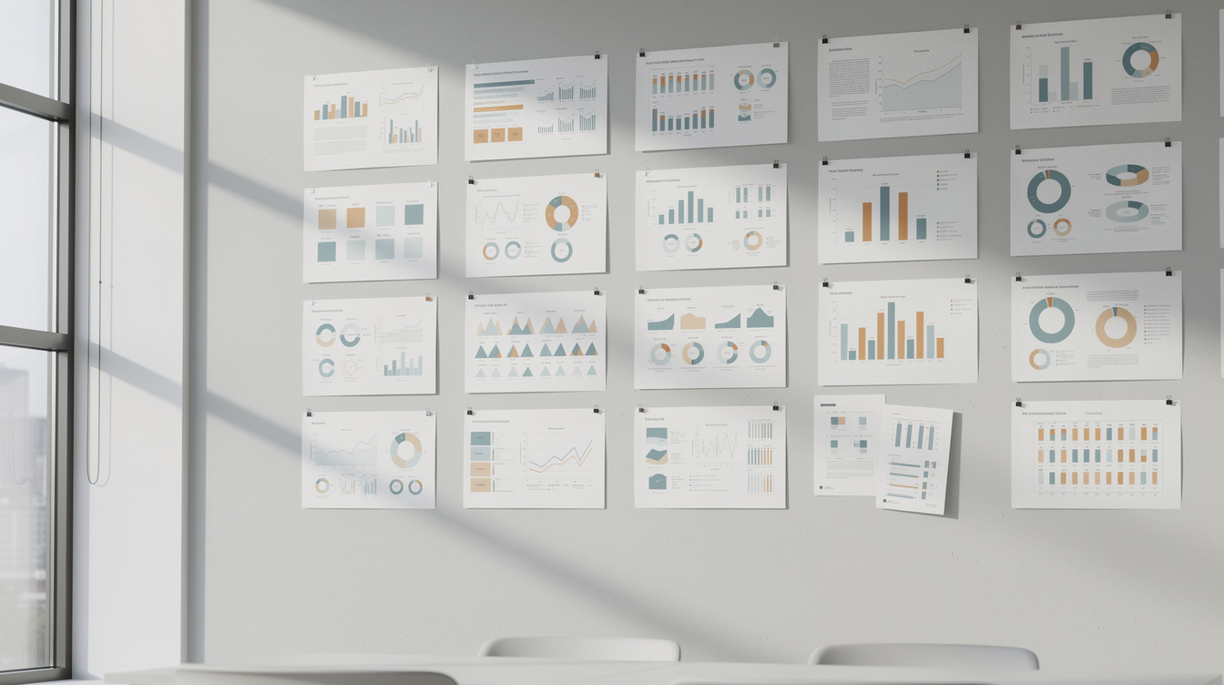 Data dashboard with charts and graphs on a screen